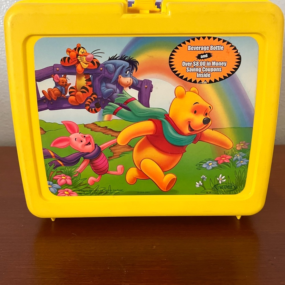 Vintage Thermos Disney Yellow Lunch Box Winnie The Pooh And Friends USA Made